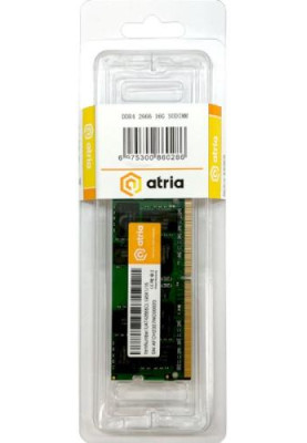 Пам'ять SO-DIMM, DDR4, 16Gb, 2666 MHz, Atria, 1.2V, CL19 (UAT42666CL19SK1/16)
