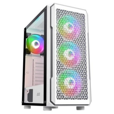 Корпус 2E Gaming HEXAGON (G338W), White, без БЖ, Mid Tower, для ATX / Micro ATX / Mini ITX, 3x120 ARGB Fan, бічна панель із загартованого скла (2E-G338W)