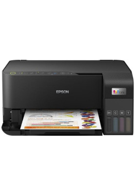 БФП струменевий кольоровий A4 Epson L3550, Black, WiFi, 4800х1200 dpi, до 15/8 стор/хв, USB, вбудоване СБПЧ, чорнило Epson 103 (C11CK59403)