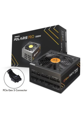 Блок живлення 1300 Вт, Chieftec Polaris Pro, Black, модульний, 80+ Platinum, Active PFC, 135 мм FDP, 4xMolex / 12xSATA / 1x16-pin / 6x6+2-pin / 1x20+4-pin / 2x4+4-pin, захист AFC/OCP/OPP/OTP/OVP/SCP/SIP/UVP, ATX 12V 3.0 (PPX-1300FC-A3)