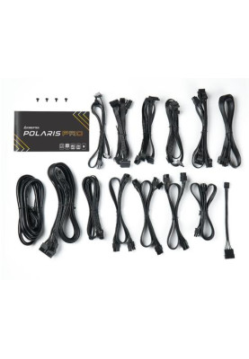 Блок живлення 1300 Вт, Chieftec Polaris Pro, Black, модульний, 80+ Platinum, Active PFC, 135 мм FDP, 4xMolex / 12xSATA / 1x16-pin / 6x6+2-pin / 1x20+4-pin / 2x4+4-pin, захист AFC/OCP/OPP/OTP/OVP/SCP/SIP/UVP, ATX 12V 3.0 (PPX-1300FC-A3)