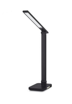 Лампа настільна LED Videx TF17B, Black, 18 Вт, 500 лм, 1800K - 6500K, бездротова зарядка (8 Вт), сенсорне керування, USB, IP20 (VL-TF17B)