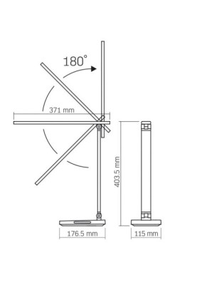 Лампа настільна LED Videx TF17B, Black, 18 Вт, 500 лм, 1800K - 6500K, бездротова зарядка (8 Вт), сенсорне керування, USB, IP20 (VL-TF17B)