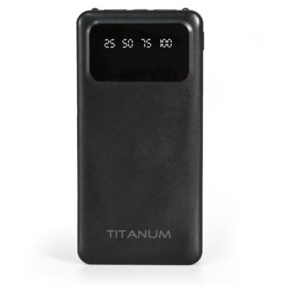 Універсальна мобільна батарея 10000 mAh, Titanum OL21, Black, 2xUSB, LED ліхтарик (TPB-OL21-B)
