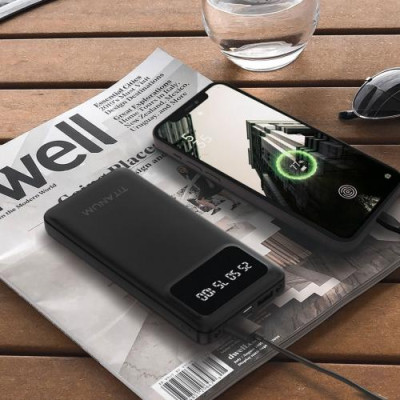 Універсальна мобільна батарея 10000 mAh, Titanum OL21, Black, 2xUSB, LED ліхтарик (TPB-OL21-B)