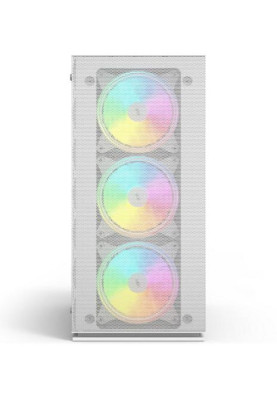 Корпус 2E Gaming Virtus Neo Tempered Glass White, без БЖ, Mid Tower, для ATX / Micro ATX / Mini ITX, 2xUSB 2.0, 1xUSB 3.0, 1x120 ARGB Fan, 3x140 ARGB Fan, бічна панель із загартованого скла (2E-G3301NW)