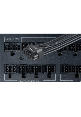 Блок живлення 1000 Вт, AZZA, Black, модульний, 80+ Platinum, 12 см, 4xMolex / 12xSATA / 4x6+2-pin / 1x16-pin / 1x20+4-pin / 2x4+4-pin, захист UVP/OVP/OPP/OCP/SCP/OTP/AFC/SIP (PSAZ-1000P)