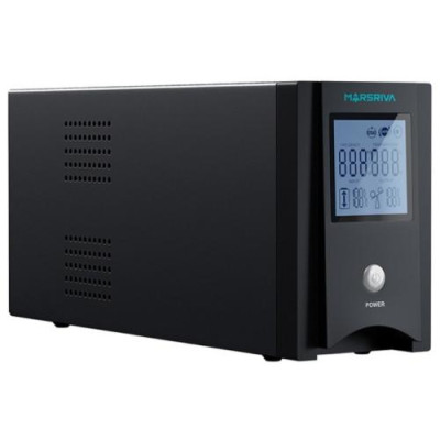Джерело безперебійного живлення Marsriva MR-UF600P Black, 600VA, 360 Вт, чиста синусоїда, 2 розетки, батарея 1x12В/7Аг, RS-232