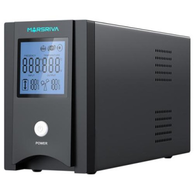Джерело безперебійного живлення Marsriva MR-UF600P Black, 600VA, 360 Вт, чиста синусоїда, 2 розетки, батарея 1x12В/7Аг, RS-232