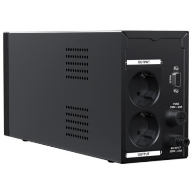 Джерело безперебійного живлення Marsriva MR-UF600P Black, 600VA, 360 Вт, чиста синусоїда, 2 розетки, батарея 1x12В/7Аг, RS-232