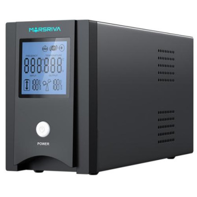 Джерело безперебійного живлення Marsriva MR-UF600P-H Black, 600VA, 360 Вт, чиста синусоїда, 1 розетка, зовнішня батарея 12 В, RS-232