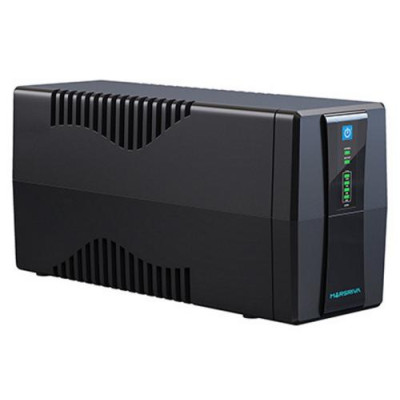 Джерело безперебійного живлення Marsriva MR-UF800 Black, 800VA, 480 Вт, апроксимована синусоїда, 2 розетки, батарея 1x12В/9Аг
