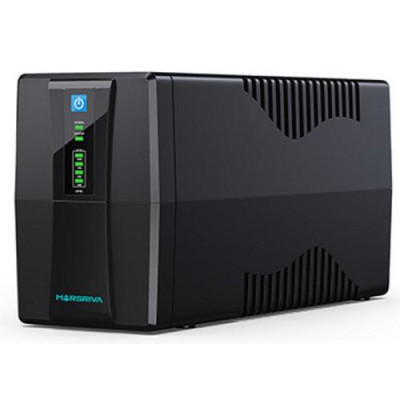 Джерело безперебійного живлення Marsriva MR-UF800 Black, 800VA, 480 Вт, апроксимована синусоїда, 2 розетки, батарея 1x12В/9Аг