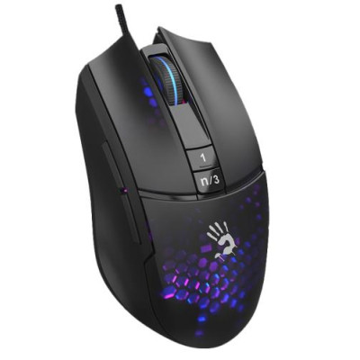 Миша Bloody L65 Max, Honeycomb, USB, оптична (сенсор MAX BC3332-A), 100 - 12 000 cpi, 7 кнопок, вбудована пам'ять, RGB підсвічування, перемикачі більше 20 млн. натискань, 1.8 м