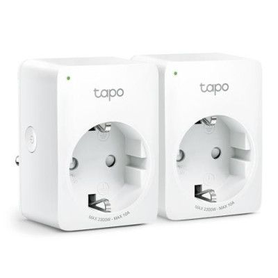 Розумна розетка TP-Link Tapo P100, White, 2 шт, WiFi (2.4GHz) / Bluetooth, до 2300 Вт / 10 А, голосове керування