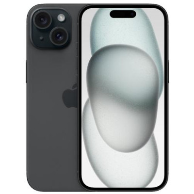 Смартфон Apple iPhone 15 (A3090) Black, 128GB, Nano-SIM + eSIM, 6.1" (2556х1179, OLED, 460 PPI), A16 Bionic, Wi-Fi 6, Bluetooth 5.3, 5G, NFC, 48Mp + 12Mp+ 12Mp, Type-C, iOS 17 (MTP03RX/A)