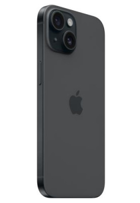 Смартфон Apple iPhone 15 (A3090) Black, 128GB, Nano-SIM + eSIM, 6.1" (2556х1179, OLED, 460 PPI), A16 Bionic, Wi-Fi 6, Bluetooth 5.3, 5G, NFC, 48Mp + 12Mp+ 12Mp, Type-C, iOS 17 (MTP03RX/A)