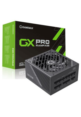Блок живлення 1050 Вт, GameMax GX-1050 PRO, Black, модульний, 80+ Platinum, Active PFC, 13.5 см, 3xMolex / 10xSATA / 1x16-pin / 4x6+2-pin / 2x4+4-pin / 1x20+4-pin, захист OTP / OCP / SCP / OVP / UVP / OPP