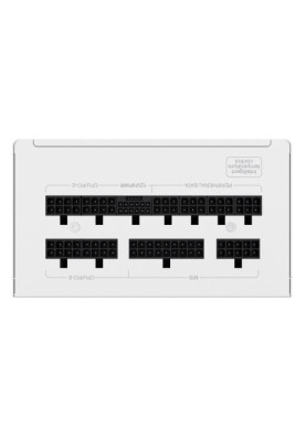 Блок живлення 1050 Вт, GameMax GX-1050 PRO, White, модульний, 80+ Platinum, Active PFC, 13.5 см, 3xMolex / 10xSATA / 1x16-pin / 4x6+2-pin / 2x4+4-pin / 1x20+4-pin, захист OTP / OCP / SCP / OVP / UVP / OPP
