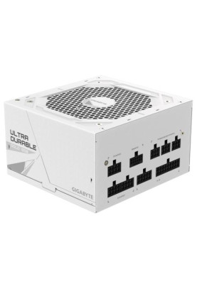 Блок живлення 850 Вт, Gigabyte UD850GM PG5W, White, модульний, 80+ Gold, 120 мм, 4xMolex / 8xSATA / 4x6+2-pin / 1x16-pin / 2x4+4-pin / 1x20+4-pin, захист OVP / OPP / SCP / UVP / OCP / OTP (GP-UD850GM PG5W)