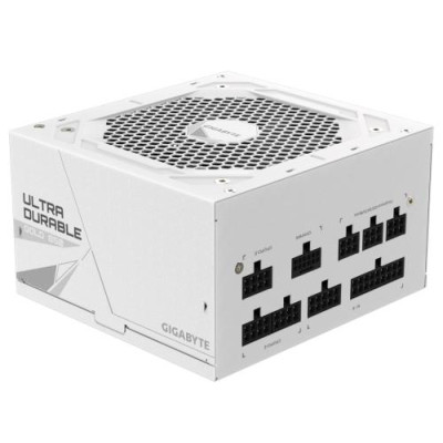 Блок живлення 850 Вт, Gigabyte UD850GM PG5W, White, модульний, 80+ Gold, 120 мм, 4xMolex/8xSATA/4x6+2-pin/1x16-pin/2x4+4-pin/1x20+4-pin, захист OVP/OPP (GP-UD850GM PG5W)