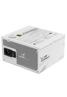 Блок живлення 850 Вт, Gigabyte UD850GM PG5W, White, модульний, 80+ Gold, 120 мм, 4xMolex / 8xSATA / 4x6+2-pin / 1x16-pin / 2x4+4-pin / 1x20+4-pin, захист OVP / OPP / SCP / UVP / OCP / OTP (GP-UD850GM PG5W)