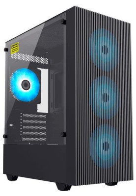 Корпус GameMax Edge Black, без БЖ, Mini Tower, Micro ATX / Mini ITX, 1xUSB 3.0, 2xUSB 2.0, 1x120 мм LED ARGB, 380x200х450 мм