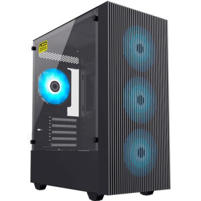 Корпус GameMax Edge Black, без БЖ, Mini Tower, Micro ATX / Mini ITX, 1xUSB 3.0, 2xUSB 2.0, 1x120 мм LED ARGB, 380x200х450 мм