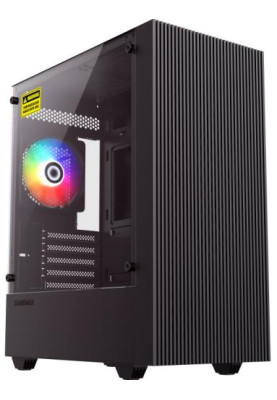 Корпус GameMax Edge Black, без БЖ, Mini Tower, Micro ATX / Mini ITX, 1xUSB 3.0, 2xUSB 2.0, 1x120 мм LED ARGB, 380x200х450 мм