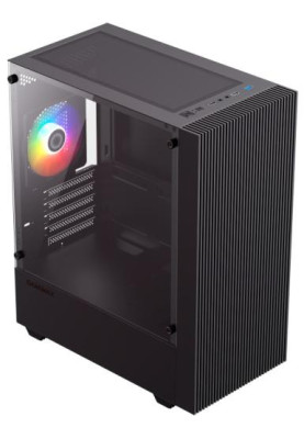 Корпус GameMax Edge Black, без БЖ, Mini Tower, Micro ATX / Mini ITX, 1xUSB 3.0, 2xUSB 2.0, 1x120 мм LED ARGB, 380x200х450 мм