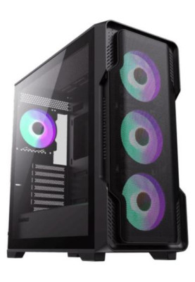 Корпус GameMax Siege BK Black, без БЖ, Mid Tower, EATX / ATX / Micro ATX / Mini-ITX, 1хUSB 3.0, 2хUSB 2.0, 4x120 мм АRGB, 465x210x485 мм, 0.6 мм
