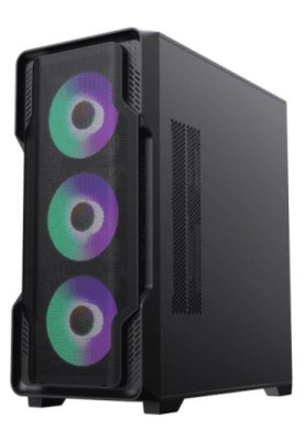 Корпус GameMax Siege BK Black, без БЖ, Mid Tower, EATX / ATX / Micro ATX / Mini-ITX, 1хUSB 3.0, 2хUSB 2.0, 4x120 мм АRGB, 465x210x485 мм, 0.6 мм