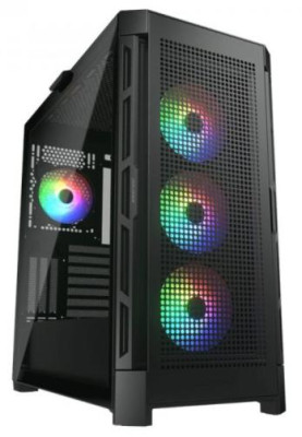 Корпус Cougar Airface Pro RGB Black, без БЖ, ATX / Micro ATX / Mini ITX, USB 3.0 x2, USB 2.0 x1, Type-C Gen 2, RGB підсвічування, 4x120 ARGB, загартоване скло, 240x496x465 мм