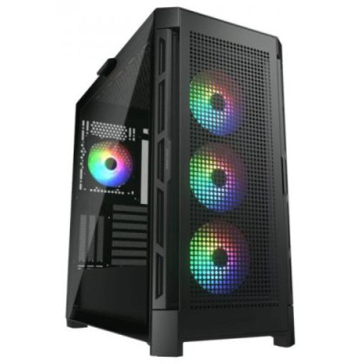 Корпус Cougar Airface Pro RGB Black, без БЖ, ATX / Micro ATX / Mini ITX, USB 3.0 x2, USB 2.0 x1, Type-C Gen 2, RGB підсвічування, 4x120 ARGB, загартоване скло, 240x496x465 мм