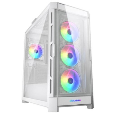 Корпус Cougar Duoface Pro RGB White, без БЖ, ATX / Micro ATX / Mini ITX, USB 3.0 x2, USB 2.0 x1, Type-C Gen 2, RGB підсвічування, 4x120 ARGB, загартоване скло, 240x496x465 мм