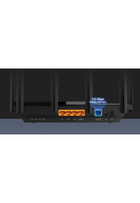 Роутер TP-Link Archer AX72 Pro, Black, WiFi 6 (2.4GHz до до 574 Мбіт/с / 5GHz до до 4804 Мбіт/с), 1x2.5GWAN / 1xGWAN / 4xGLAN, USB 3.0, 6 незнімних антен