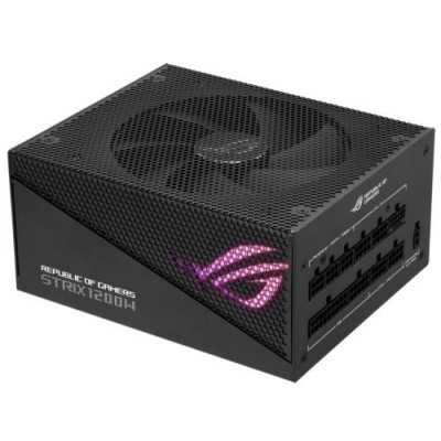 Блок живлення 1200 Вт, Asus ROG Strix (Aura Edition), Black, модульний, 80+ Gold, 135 мм, 4xMolex / 5xSATA / 4x6+2-pin / 1x16-pin / 2x4+4-pin / 1x20+4-pin, Aura Sync, захист OPP/OVP/UVP/SCP/OCP/OTP, алюмінієвий корпус (ROG-STRIX-1200G-AURA-GAMING)