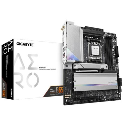 Материнська плата AM5 Gigabyte B650 AERO G, B650, 4xDDR5, Int.Video (CPU), 4xSATA3, 3xM.2, 1xPCI-E 4.0 x16, 1xPCI-E 4.0 x16(x4), 1xPCI-E 3.0 x16(x1), ALC1220-VB, Intel 2.5Gb, Wi-Fi 6E+BT5.2, 8xUSB3.2/6xUSB2.0, HDMI/Type-C (DP1.4), ATX
