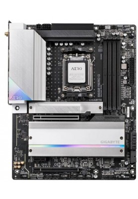 Материнська плата AM5 Gigabyte B650 AERO G, B650, 4xDDR5, Int.Video (CPU), 4xSATA3, 3xM.2, 1xPCI-E 4.0 x16, 1xPCI-E 4.0 x16(x4), 1xPCI-E 3.0 x16(x1), ALC1220-VB, Intel 2.5Gb, Wi-Fi 6E+BT5.2, 8xUSB3.2/6xUSB2.0, HDMI/Type-C (DP1.4), ATX