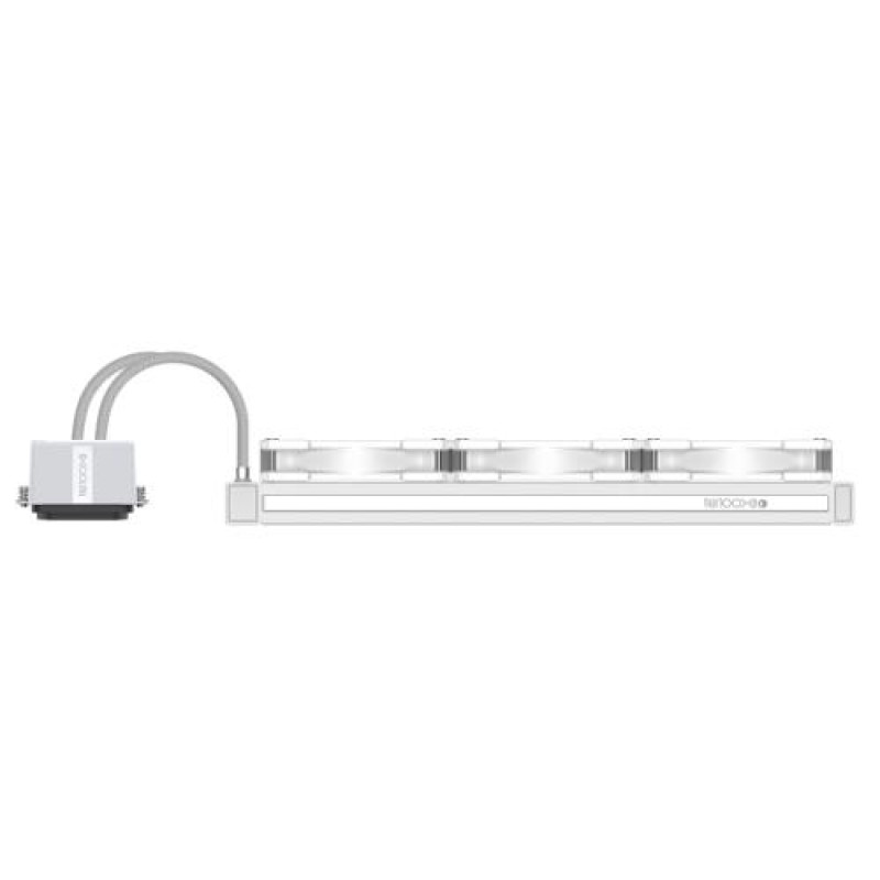 Система рідинного охолодження ID-Cooling DashFlow 360 Basic White, 3х120мм, 4pin PWM, Intel LGA2066/2011/1700/1200/1151/1150/1155/1156  AMD AM5/AM4, до 350Вт TDP, біле підсвічування вентиляторів
