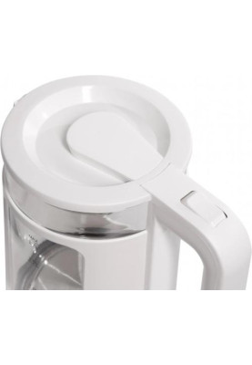 Електрочайник Liberton LEK-6830, White, 1500W, 1.7л, дисковий, подвійна стінка (нержавіюча сталь+скло), LED-підсвічування, автовідключення, індикатор включення, відкривання кришки ручне, шкала рівня води внутрішня