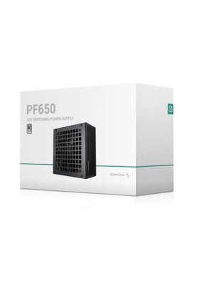 Блок живлення 650 Вт, Deepcool PF650, Black, 80+ Standard, Active PFC, 12 см, 2xMolex / 6xSATA / 4x6+2-pin / 2x4+4-pin / 20+4-pin, захист: OPP/OVP/SCP/UVP, ATX12V V2.4 (R-PF650D-HA0B-EU)