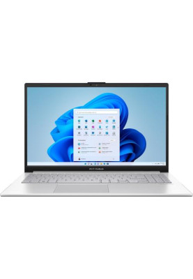 Ноутбук 15" Asus VivoBook Go 15 E1504FA-BQ211 (90NB0ZR1-M00960) Cool Silver 15.6" FullHD 1920x1080 IPS матовий, AMD Ryzen 3 7320U 2.4-4.1GHz, RAM 8GB, SSD 512GB, AMD Radeon Graphics, DOS