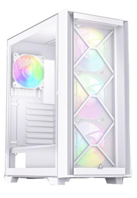 Корпус Montech AIR 1000 PREMIUM, White, Mid Tower, без БЖ, для ATX / Micro ATX / Mini ITX, 2xUSB 3.0 / 1xUSB 2.0, макс. CPU - 170 мм / GPU - 340 мм, 3x140 мм ARGB / 1x120 мм ARGB, бічна панель із загартованого скла