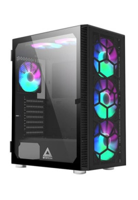 Корпус Montech X3 GLASS, Black, Mid Tower, без БЖ, для ATX / Micro ATX / Mini ITX, 1xUSB 3.0 / 2xUSB 2.0, макс. CPU - 160 мм / GPU - 305 мм, 3x140 мм LED "Rainbow" / 3x120 мм LED "Rainbow", бічна панель із загартованого скла