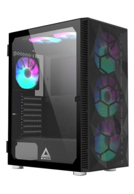 Корпус Montech X3 MESH, Black, Mid Tower, без БЖ, для ATX / Micro ATX / Mini ITX, 1xUSB 3.0 / 2xUSB 2.0, макс. CPU - 160 мм / GPU - 305 мм, 3x140 мм LED "Rainbow" / 3x120 мм LED "Rainbow", бічна панель із загартованого скла