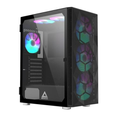 Корпус Montech X3 MESH, Black, Mid Tower, без БЖ, для ATX / Micro ATX / Mini ITX, 1xUSB 3.0 / 2xUSB 2.0, макс. CPU - 160 мм / GPU - 305 мм, 3x140 мм LED "Rainbow" / 3x120 мм LED "Rainbow", бічна панель із загартованого скла
