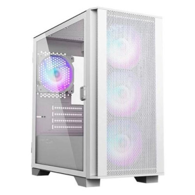 Корпус Montech AIR 100 ARGB, White, Mini Tower, без БЖ, для Micro ATX / Mini ITX, 2xUSB 3.0 / 1xUSB 2.0, макс. CPU - 161 мм / GPU - 330 мм, 4x120 мм ARGB, бічна панель із загартованого скла