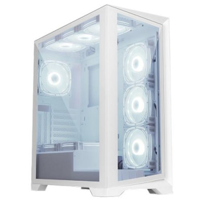 Корпус Frontier YETI White, Mid Tower, без БЖ, ATX / Micro ATX / Mini ITX, CPU - 165 мм, VGA - 390 мм, 2xUSB 2.0, 2xUSB 3.0, 1xType-C, 6x120 мм ARGB
