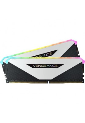 Пам'ять 16Gb x 2 (32Gb Kit) DDR4, 3600 MHz, Corsair Vengeance RGB RT, White, 18-22-22-42, 1.35V, з радіатором (CMN32GX4M2Z3600C18W)